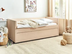 Letto estraibile Bouclé TROYES 90 x 200 cm Rosa pesca