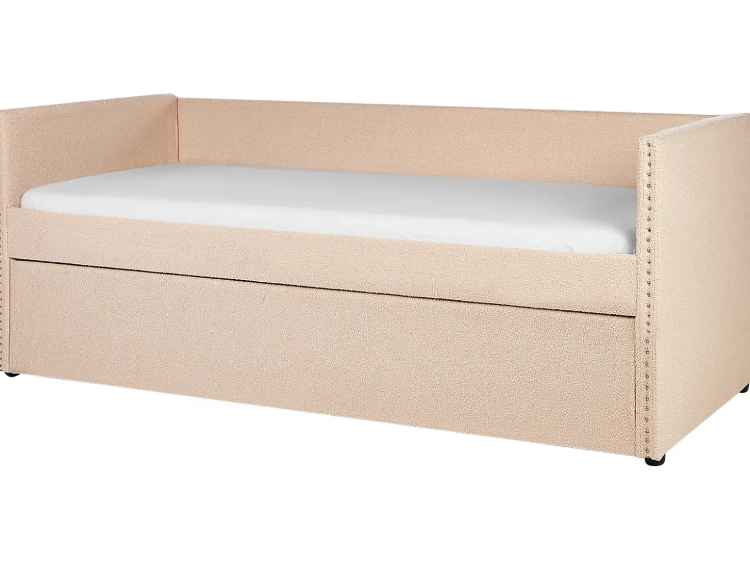 Letto estraibile Bouclé TROYES 90 x 200 cm Rosa pesca