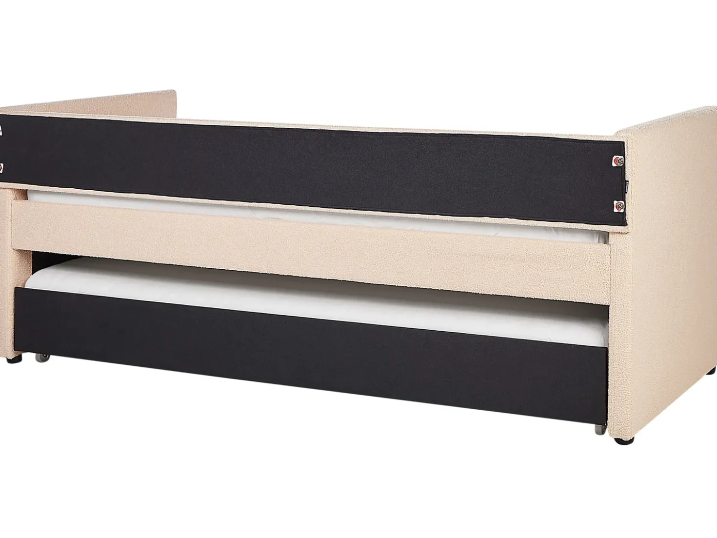 Letto estraibile Bouclé TROYES 90 x 200 cm Rosa pesca