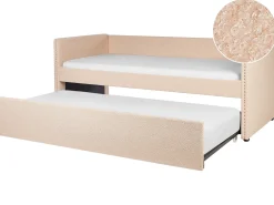 Letto estraibile Bouclé TROYES 90 x 200 cm Rosa pesca