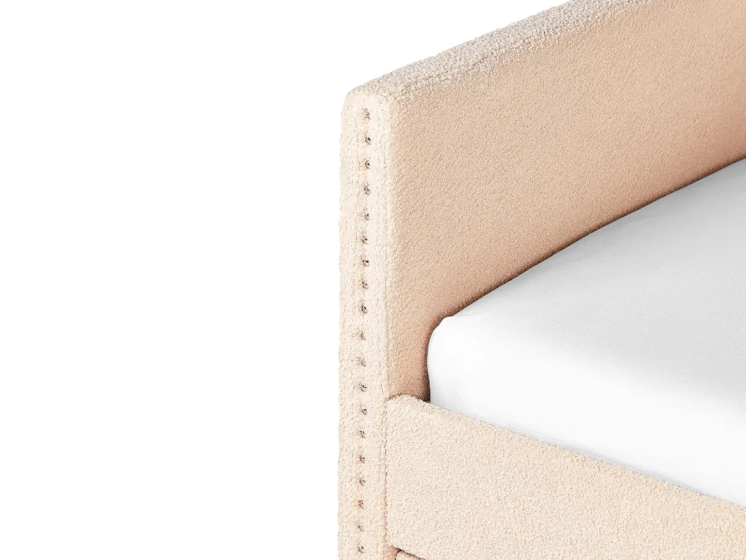 Letto estraibile Bouclé TROYES 90 x 200 cm Rosa pesca