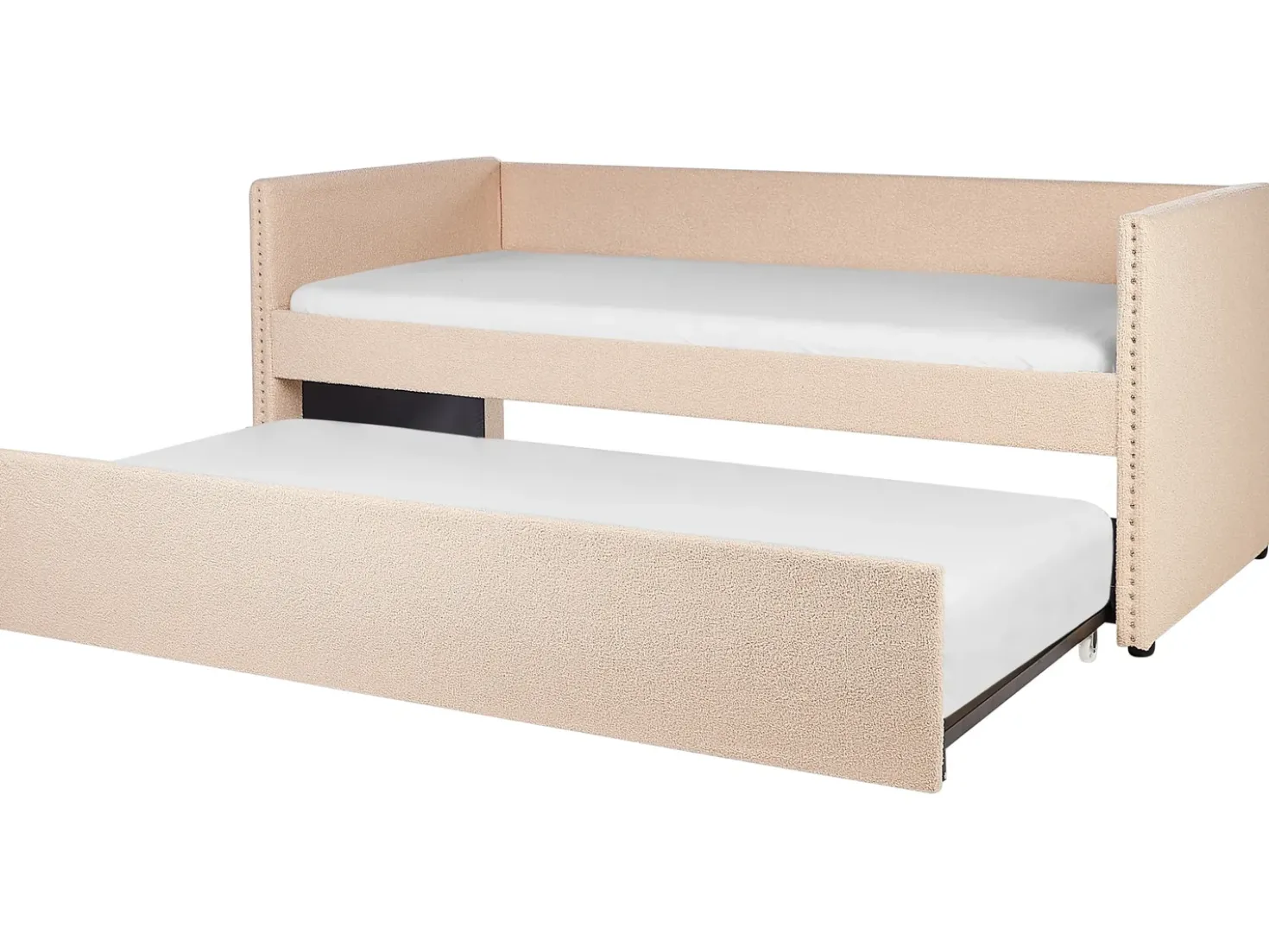 Letto estraibile Bouclé TROYES 90 x 200 cm Rosa pesca