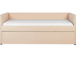 Letto estraibile Bouclé TROYES 90 x 200 cm Rosa pesca