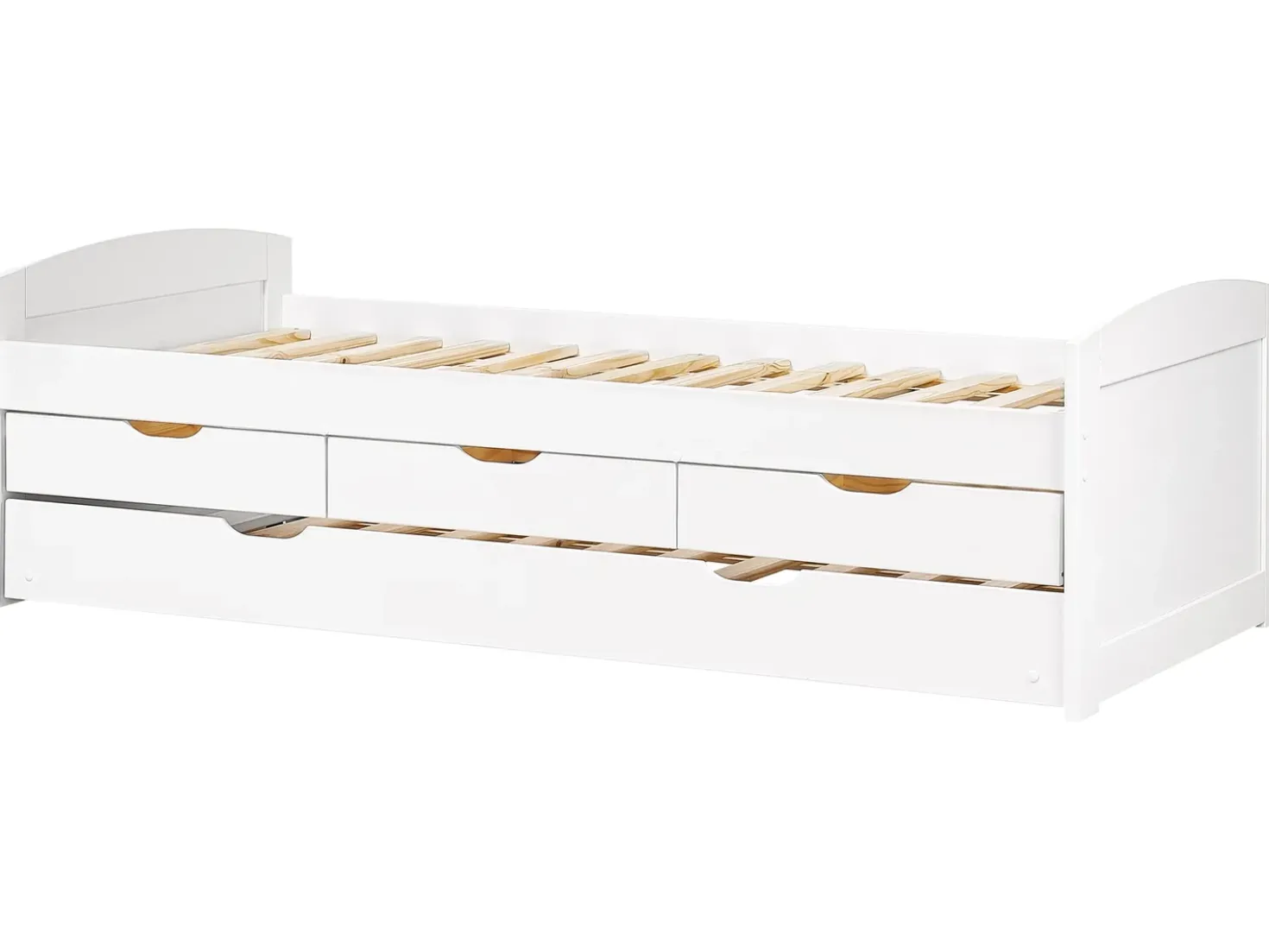 Letto estraibile Legno di pino PETIVILLE 90 x 200 cm Bianco