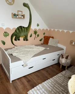 Letto estraibile Legno di pino PETIVILLE 90 x 200 cm Bianco