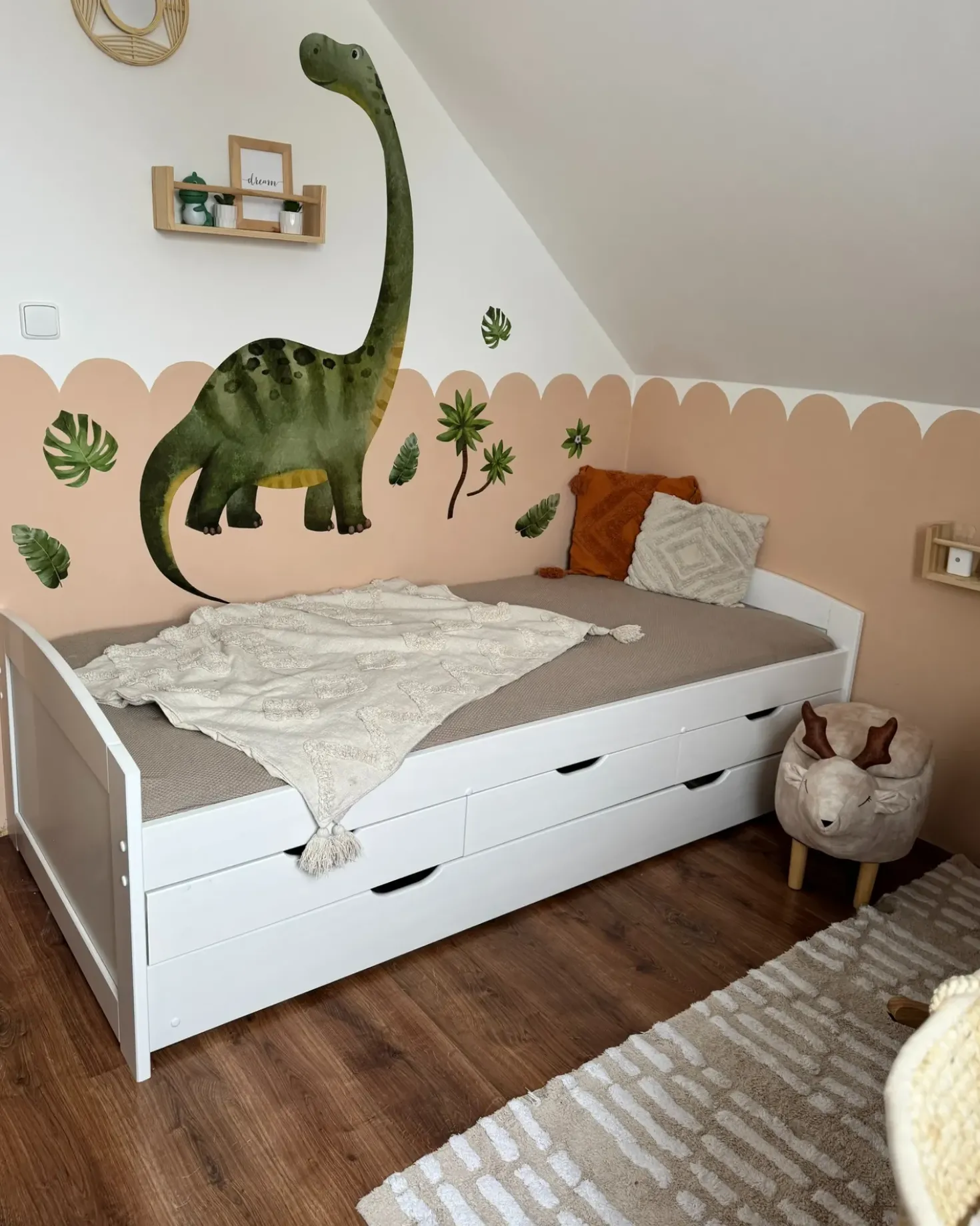 Letto estraibile Legno di pino PETIVILLE 90 x 200 cm Bianco