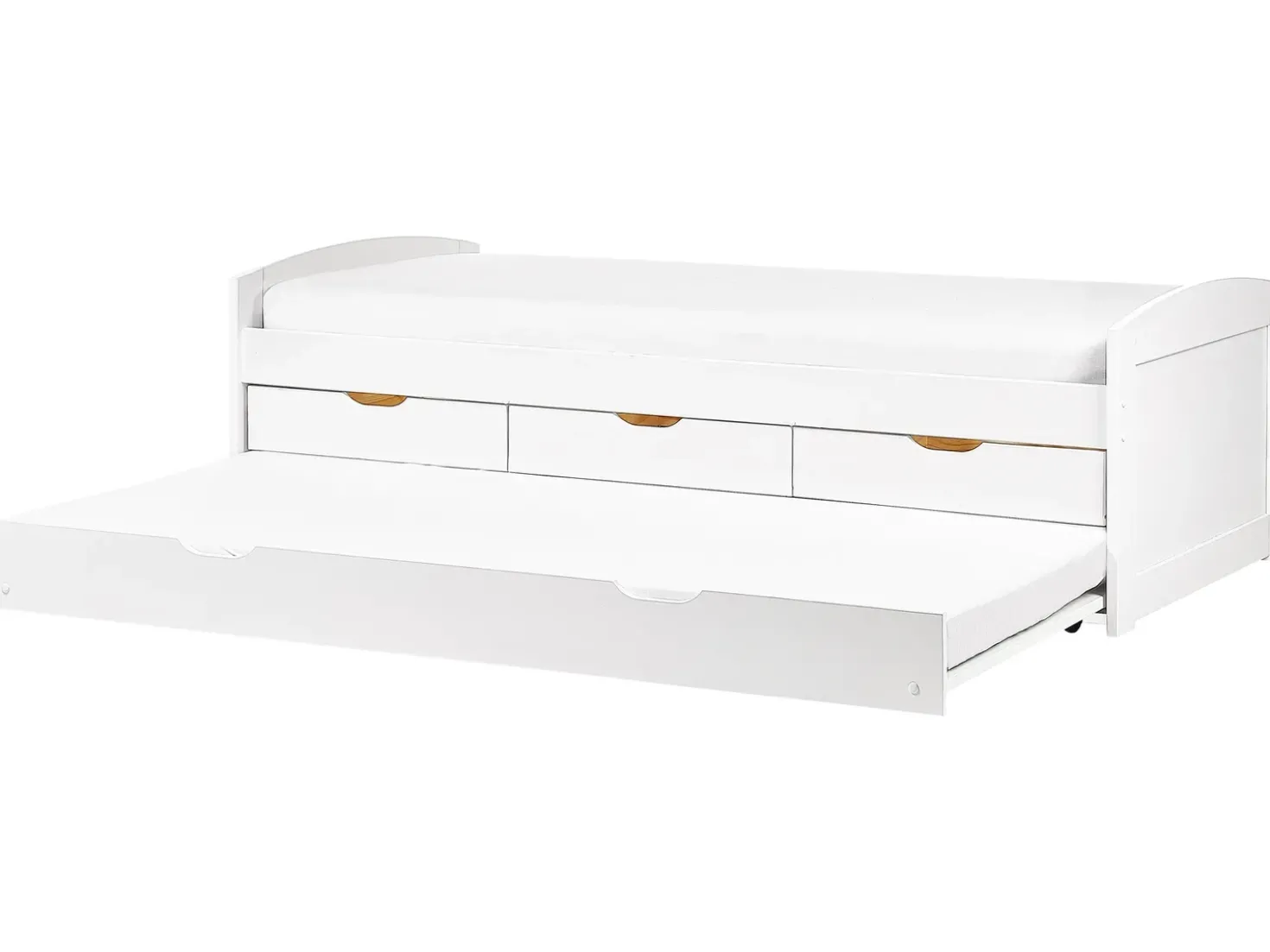 Letto estraibile Legno di pino PETIVILLE 90 x 200 cm Bianco