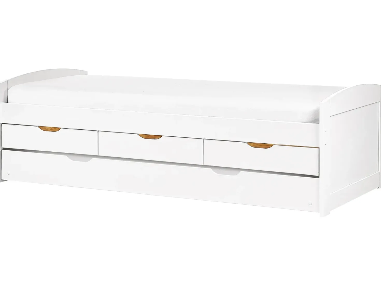 Letto estraibile Legno di pino PETIVILLE 90 x 200 cm Bianco