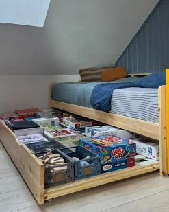 Letto estraibile Legno di pino EDERN 90 x 200 cm Marrone chiaro