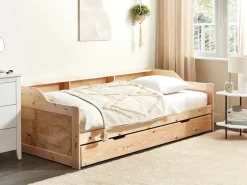 Letto estraibile Legno di pino EDERN 90 x 200 cm Marrone chiaro