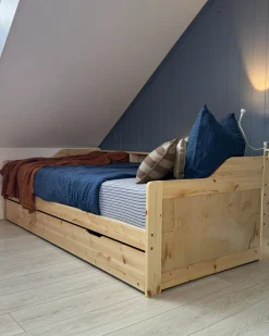 Letto estraibile Legno di pino EDERN 90 x 200 cm Marrone chiaro