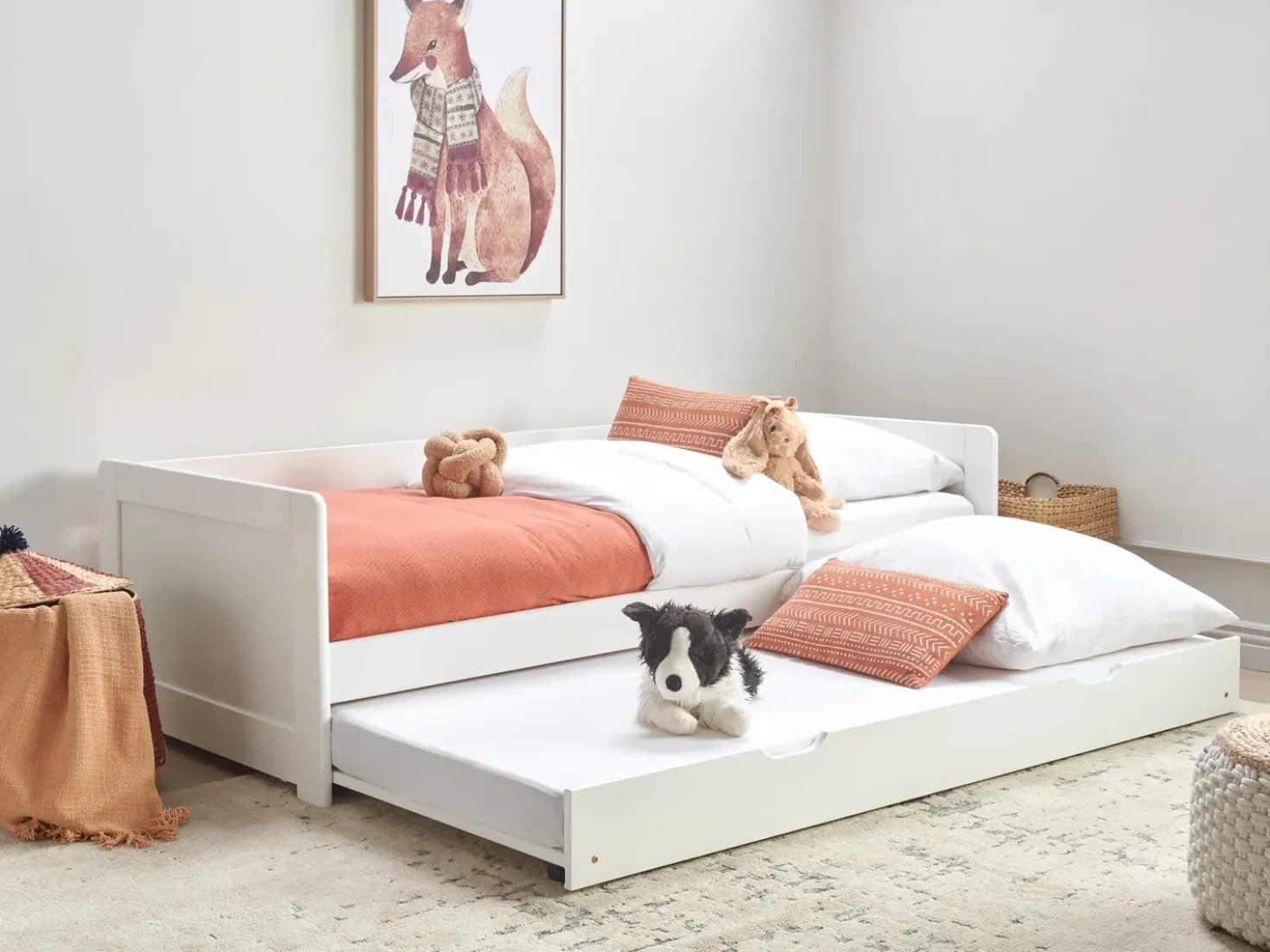 Letto estraibile Legno di pino GRAVELINES 90 x 200 cm Bianco