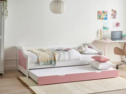 Letto estraibile Legno di pino LUNERAY 90 x 200 cm Rosa