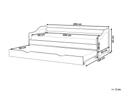 Letto estraibile Legno di pino LUNERAY 90 x 200 cm Rosa