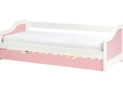 Letto estraibile Legno di pino LUNERAY 90 x 200 cm Rosa