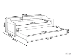 Letto estraibile Legno di pino EDERN 90 x 200 cm Grigio