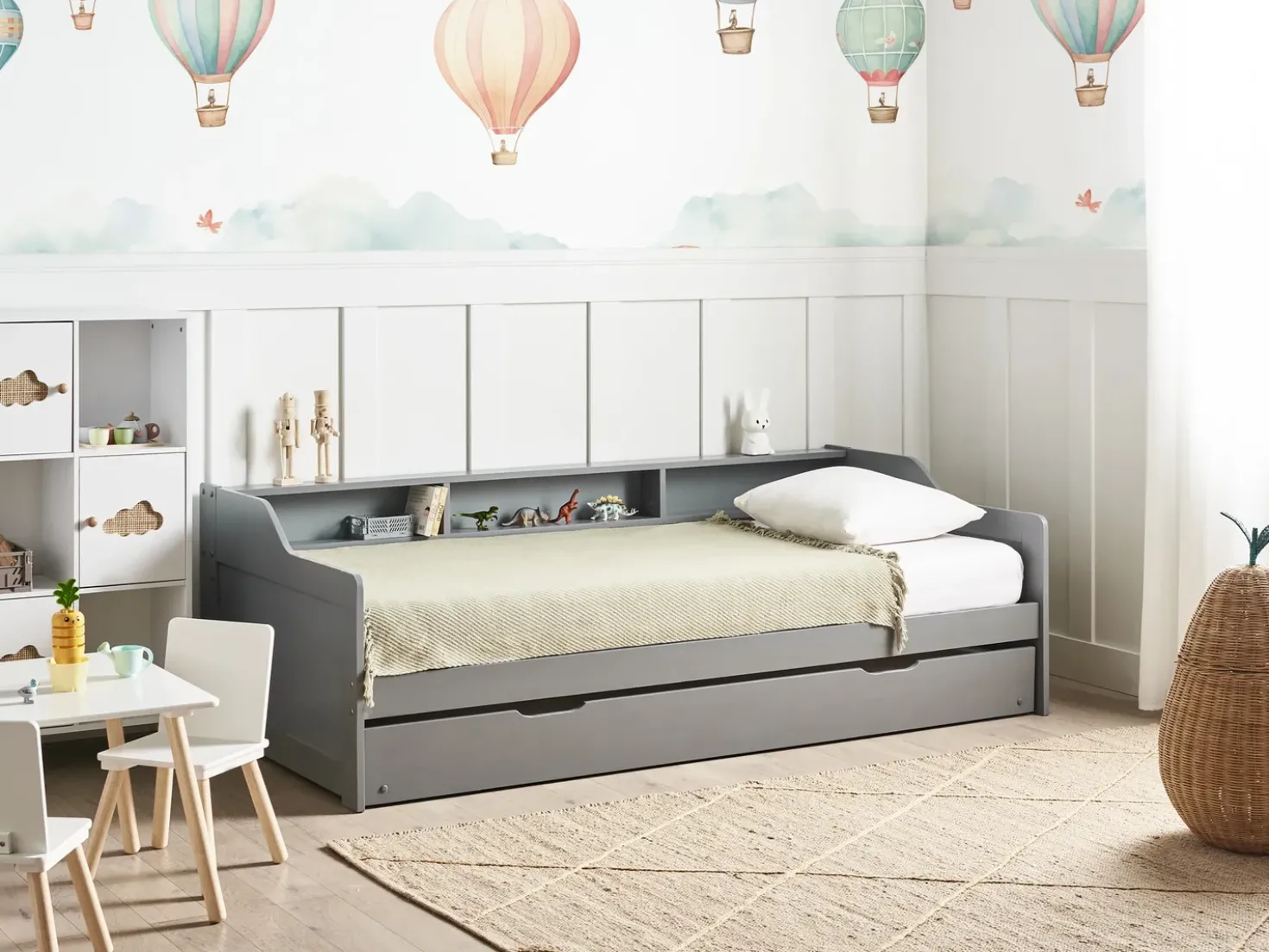 Letto estraibile Legno di pino EDERN 90 x 200 cm Grigio