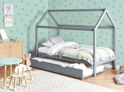 Letto estraibile per bambini Legno di pino CRILLON 90 x 200 cm Grigio