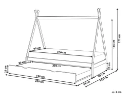 Letto estraibile per bambini Legno di pino TALMONTIERS 90 x 200 cm Grigio