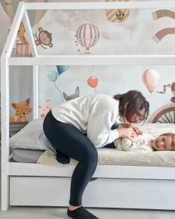 Letto estraibile per bambini Legno di pino CRILLON 90 x 200 cm Bianco