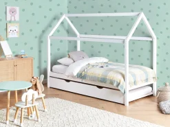 Letto estraibile per bambini Legno di pino CRILLON 90 x 200 cm Bianco