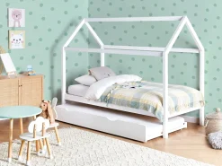 Letto estraibile per bambini Legno di pino CRILLON 90 x 200 cm Bianco