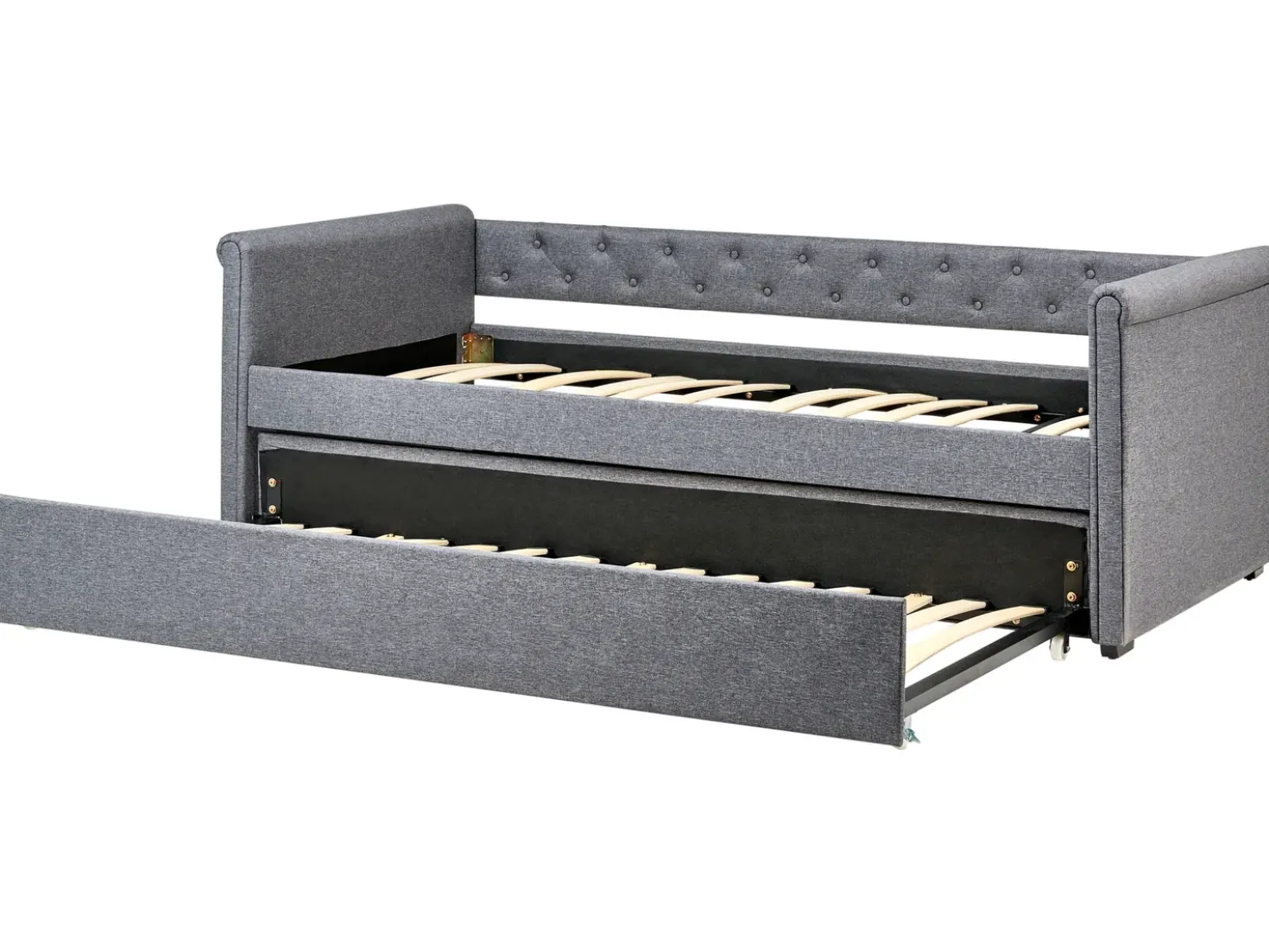 Letto estraibile Tessuto LIBOURNE 90 x 200 cm Grigio scuro