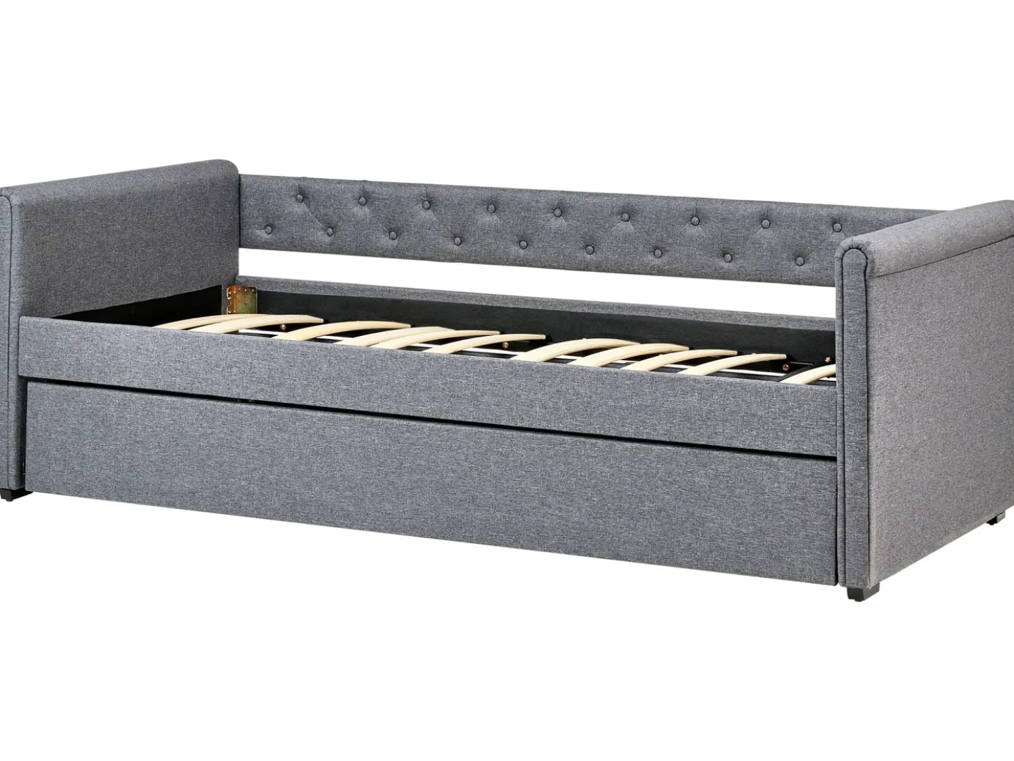 Letto estraibile Tessuto LIBOURNE 90 x 200 cm Grigio scuro