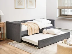 Letto estraibile Tessuto LIBOURNE 90 x 200 cm Grigio scuro
