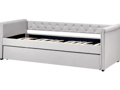 Letto estraibile Tessuto LIBOURNE 90 x 200 cm Grigio chiaro