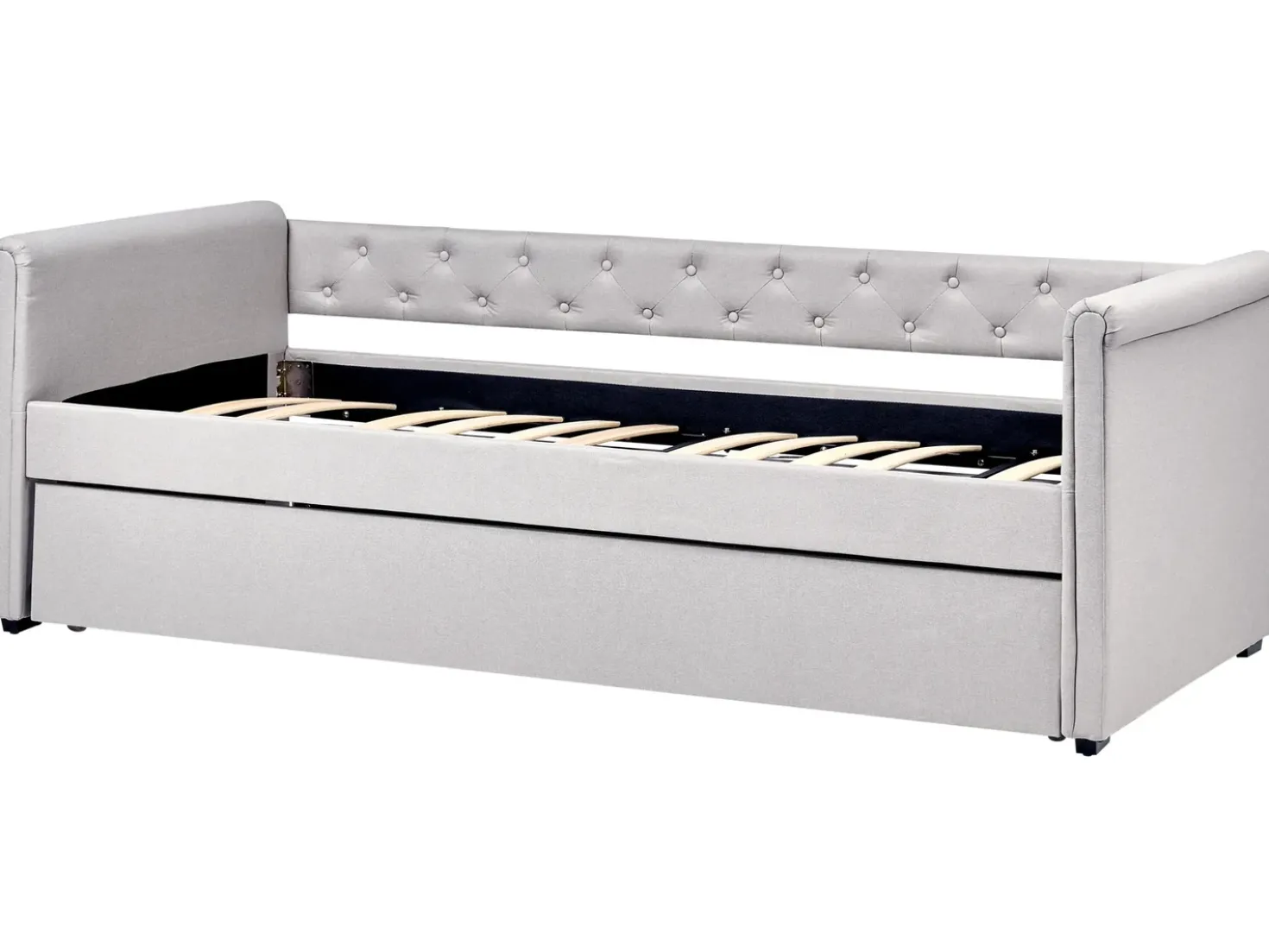 Letto estraibile Tessuto LIBOURNE 90 x 200 cm Grigio chiaro