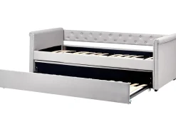 Letto estraibile Tessuto LIBOURNE 90 x 200 cm Grigio chiaro