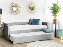 Letto estraibile Tessuto LIBOURNE 80 x 200 cm Grigio chiaro
