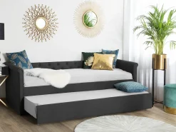 Letto estraibile Tessuto LIBOURNE 80 x 200 cm Grigio scuro