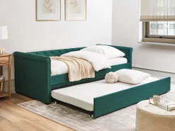 Letto estraibile Tessuto LIBOURNE 90 x 200 cm Verde scuro
