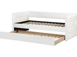 Letto estraibile Velluto CHAVONNE II 90 x 200 cm Bianco sporco