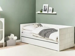 Letto estraibile Velluto CHAVONNE II 90 x 200 cm Bianco sporco