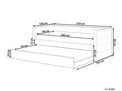 Letto estraibile Velluto CHAVONNE II 90 x 200 cm Bianco sporco
