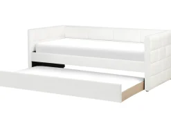 Letto estraibile Velluto CHAVONNE II 90 x 200 cm Bianco sporco