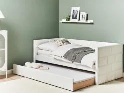 Letto estraibile Velluto CHAVONNE II 90 x 200 cm Bianco sporco