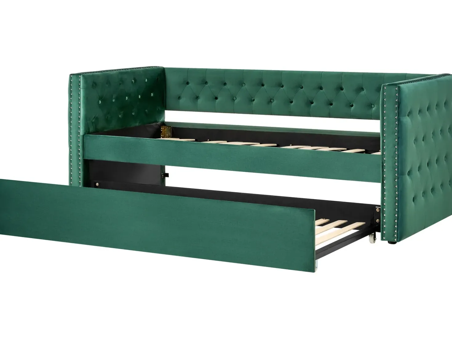 Letto estraibile Velluto GASSIN 90 x 200 cm Verde smeraldo
