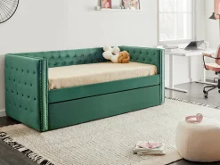 Letto estraibile Velluto GASSIN 90 x 200 cm Verde smeraldo