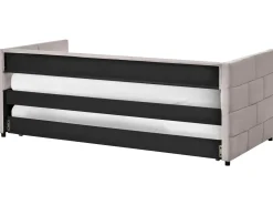Letto estraibile Velluto CHAVONNE 90 x 200 cm Grigio chiaro