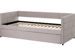 Letto estraibile Velluto CHAVONNE 90 x 200 cm Grigio chiaro