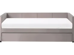 Letto estraibile Velluto CHAVONNE 90 x 200 cm Grigio chiaro