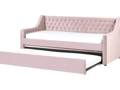 Letto estraibile Velluto MONTARGIS 90 x 200 cm Rosa