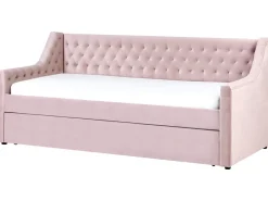 Letto estraibile Velluto MONTARGIS 90 x 200 cm Rosa