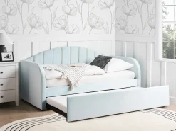 Letto estraibile Velluto EYBURIE 90 x 200 cm Azzurro