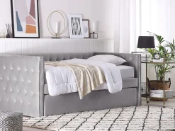 Letto estraibile Velluto GASSIN 90 x 200 cm Grigio
