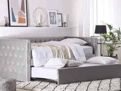 Letto estraibile Velluto GASSIN 90 x 200 cm Grigio